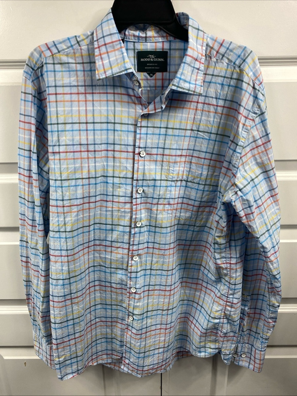 Rodd & Gunn Sports Fit Button Down Shirt XL Plaid Cotton Casual 100% Cotton